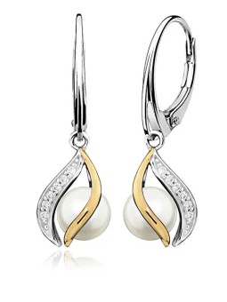 MOISS Eleganti orecchini in argento con perle vere EP000146 donna