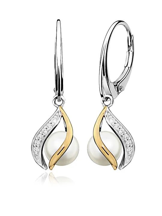 MOISS Eleganti orecchini in argento con perle vere EP000146 donna