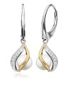 MOISS Eleganti orecchini in argento con perle vere EP000146 donna