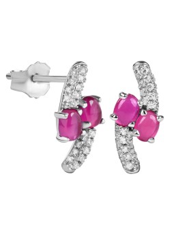Gatto in Argento Orecchini in argento con zirconi SC311 donna