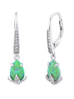 Silvego Orecchini in argento con opale sintetico verde JJJE1267G donna