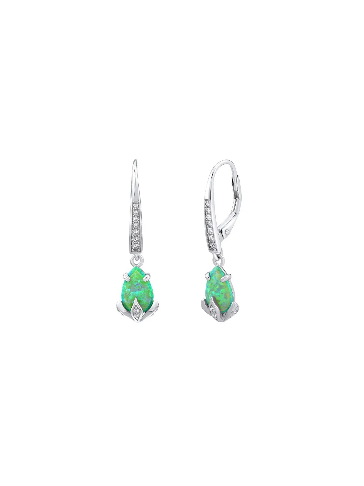 Silvego Orecchini in argento con opale sintetico verde JJJE1267G donna