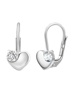 Silvego Delicati orecchini a cuore in argento con zirconi trasparenti Swarovski SILVEGO70462s donna