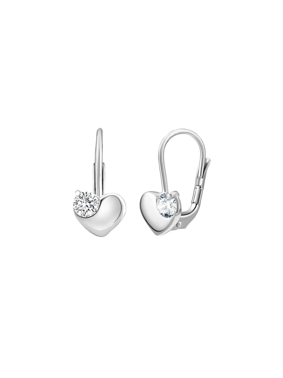 Silvego Delicati orecchini a cuore in argento con zirconi trasparenti Swarovski SILVEGO70462s donna
