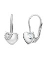 Silvego Delicati orecchini a cuore in argento con zirconi trasparenti Swarovski SILVEGO70462s donna
