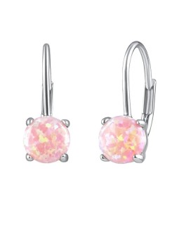 Silvego Orecchini in argento con opale sintetico rosa LPS1398P donna