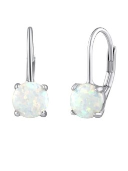 Silvego Orecchini in argento con opale sintetico bianco LPS1398W donna