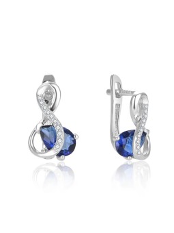 Beneto Orecchini in argento abbagliante con zircone blu AGUC2692-DB donna