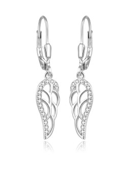 Beneto Eleganti orecchini in argento con zirconi trasparenti Ali d'angelo AGUC2585L donna
