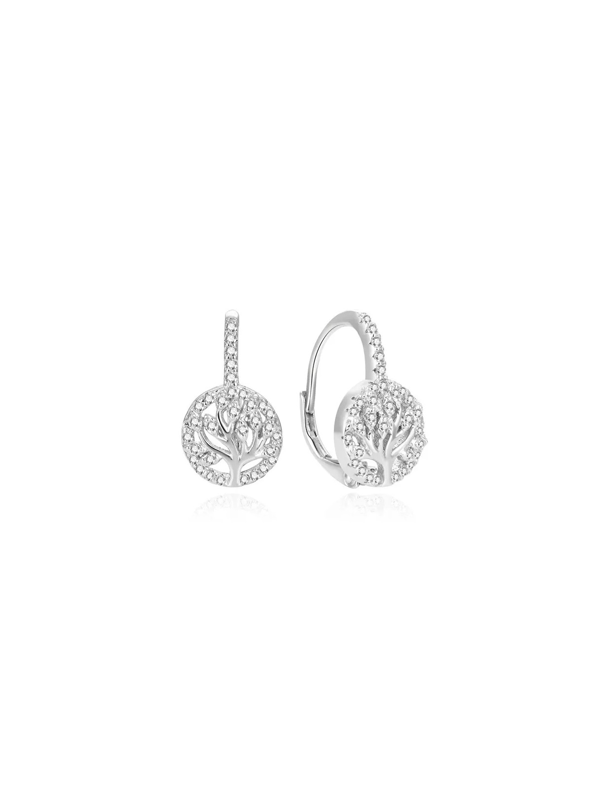 Beneto Orecchini in argento scintillanti con zirconi Albero della Vita AGUC386L donna