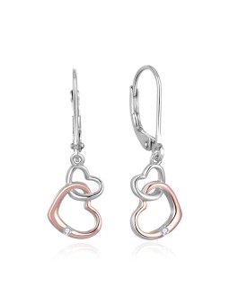 Beneto Romantici orecchini bicolore in argento con cuori AGUC2608 donna