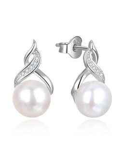 Beneto Orecchini di perle di lusso con zirconi AGUP2616P-WHITE donna