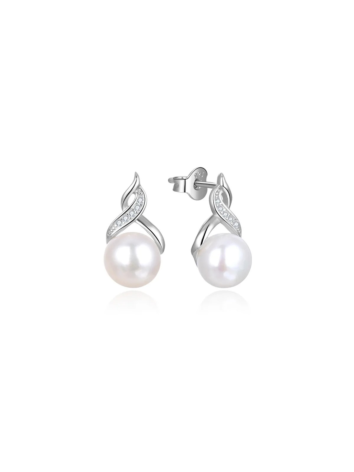 Beneto Orecchini di perle di lusso con zirconi AGUP2616P-WHITE donna