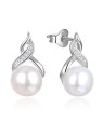 Beneto Orecchini di perle di lusso con zirconi AGUP2616P-WHITE donna