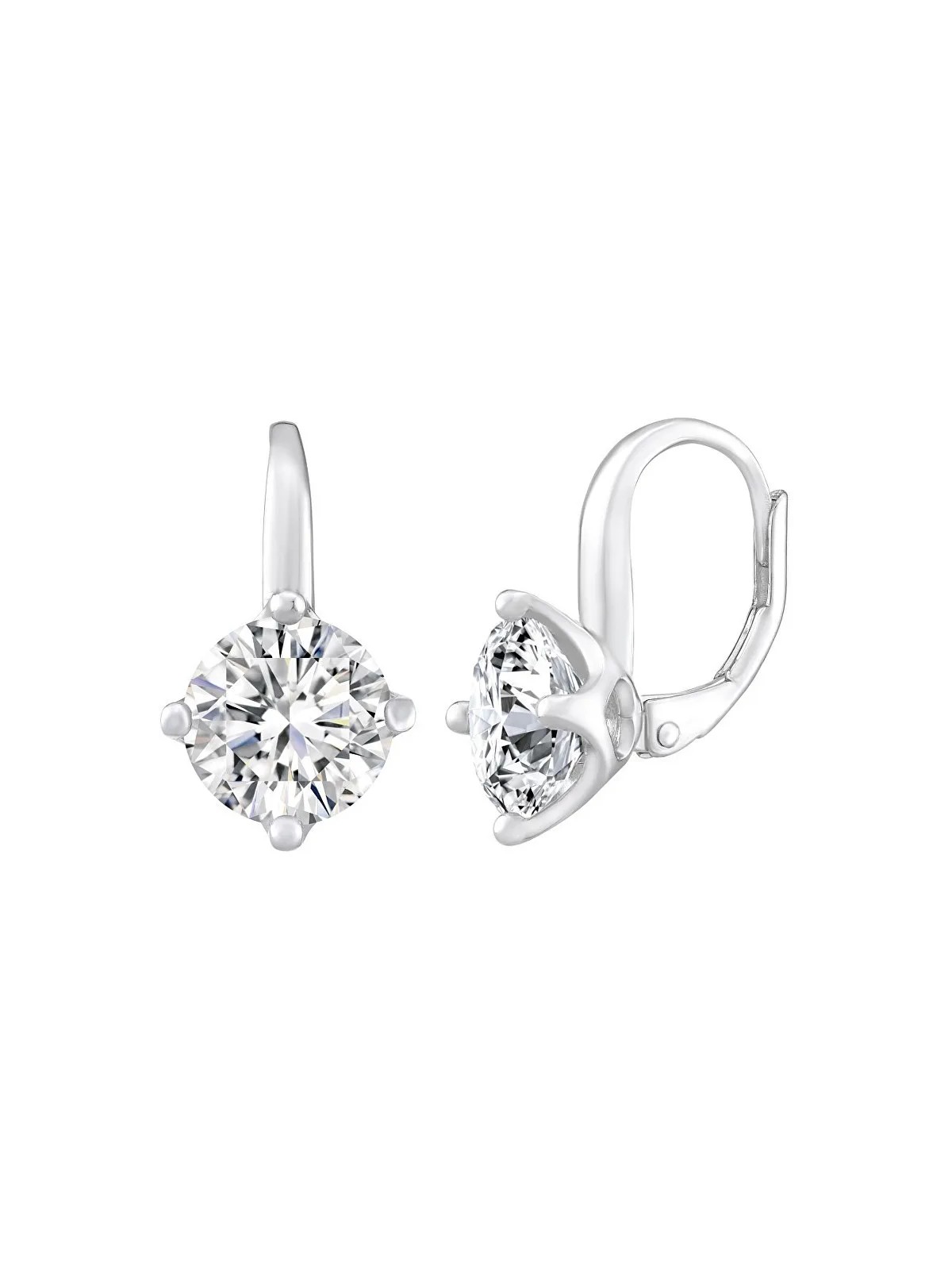 Silvego Orecchini in argento LILA con zircone trasparente LPS0620 - Dimensioni: M: (1.6 x 0.8 cm) donna