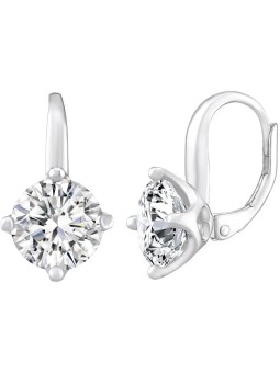 Silvego Orecchini in argento LILA con zircone trasparente LPS0620 - Dimensioni: L: (2 x 1.1 cm) donna