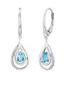 Silvego Orecchini di lusso in argento con topazio azzurro e zirconi FWE10130LBT donna