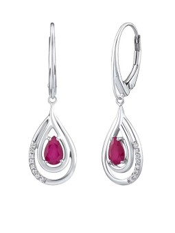 Silvego Orecchini di lusso in argento con rubini e zirconi FWE10130R donna