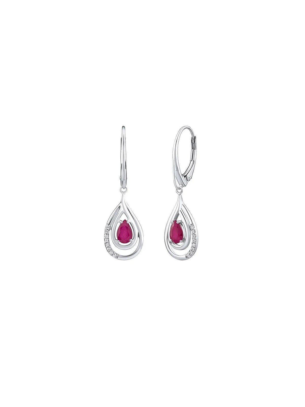 Silvego Orecchini di lusso in argento con rubini e zirconi FWE10130R donna