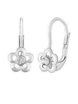 Silvego Orecchini a forma di fiore in argento con zirconi Swarovski® SILVEGOB70164SW donna
