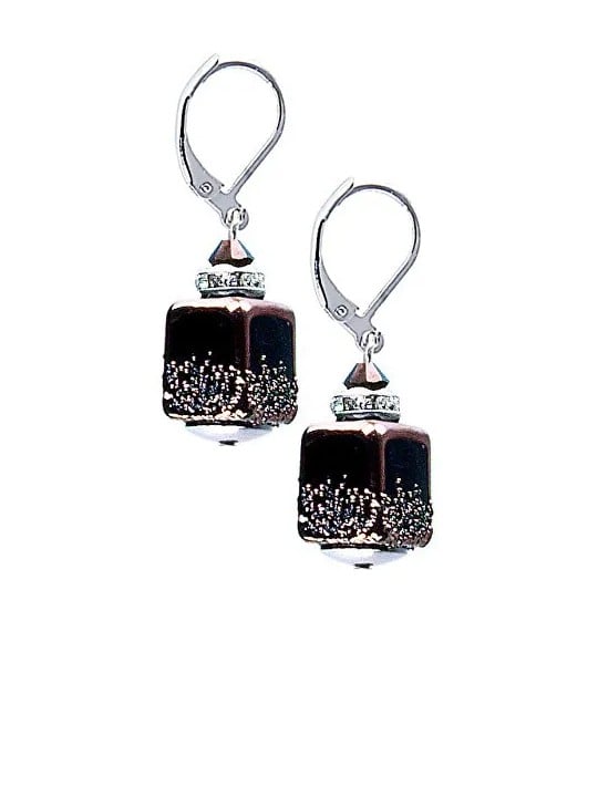 Orecchini eleganti Lampglas Clear Night realizzati con perle lampglas ECU25 donna