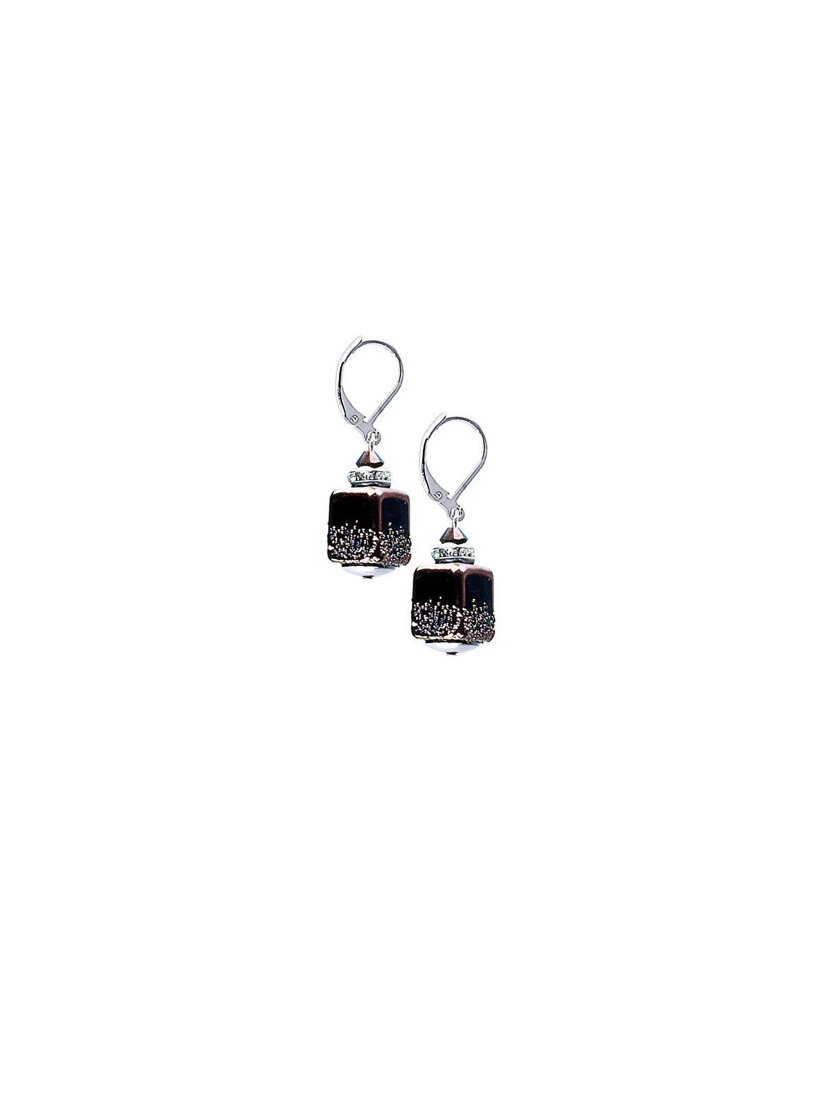 Orecchini eleganti Lampglas Clear Night realizzati con perle lampglas ECU25 donna