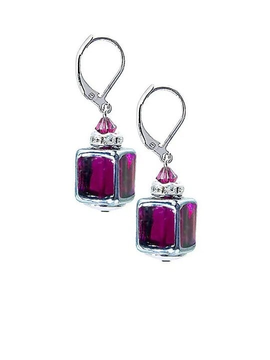 Lampglas Orecchini delicati e succosi di lampone realizzati con perle Lampglas ECU32 donna