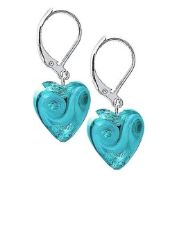 Lampglas Orecchini Gentle Forest Heart con argento puro e perle Lampglas ELH10 donna