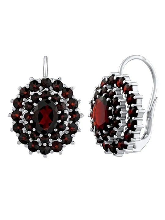 Silvego Orecchini di lusso in argento con vero granato ceco SILVEGO380020 donna
