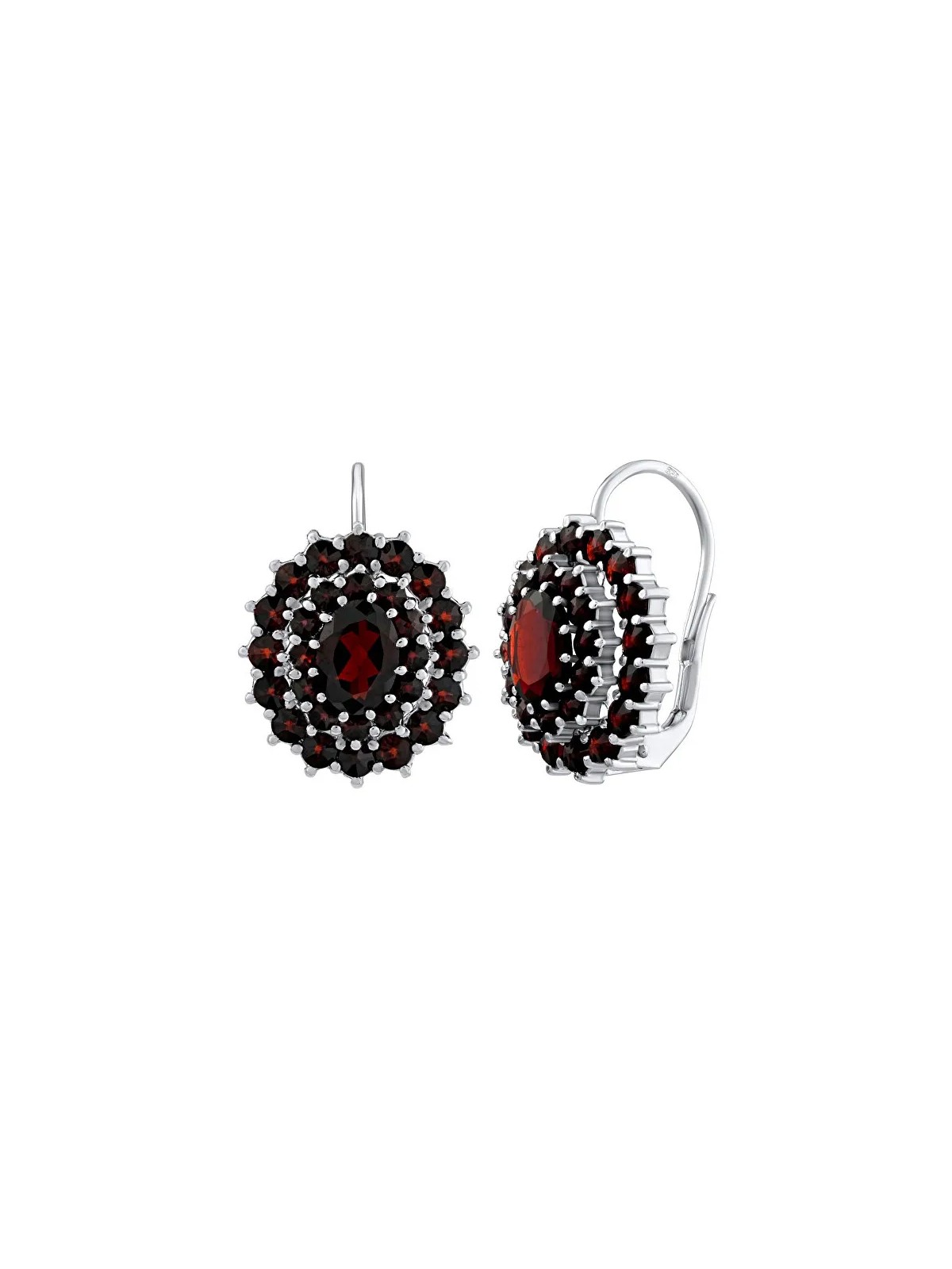 Silvego Orecchini di lusso in argento con vero granato ceco SILVEGO380020 donna
