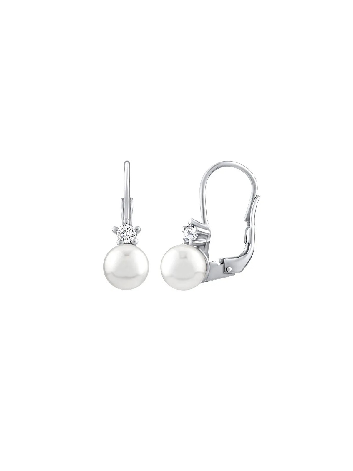 Orecchini Silvego Delicati in argento con Swarovski bianco perla SILVEGO35037W donna
