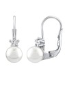 Orecchini Silvego Delicati in argento con Swarovski bianco perla SILVEGO35037W donna