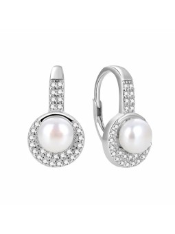 Beneto Orecchini in argento scintillanti con perle vere AGUC2152PL donna