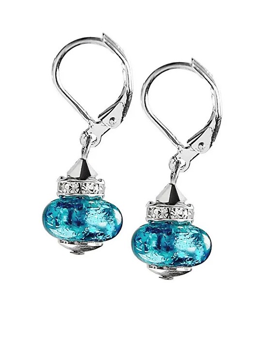 Lampglas Orecchini Shiny Sea Depth con argento puro e perle Lampglas ESH5 donna