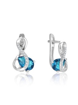 Beneto Orecchini in argento abbagliante con zircone turchese AGUC2692-T donna