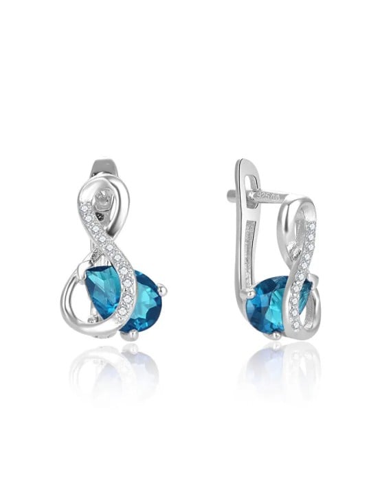 Beneto Orecchini in argento abbagliante con zircone turchese AGUC2692-T donna