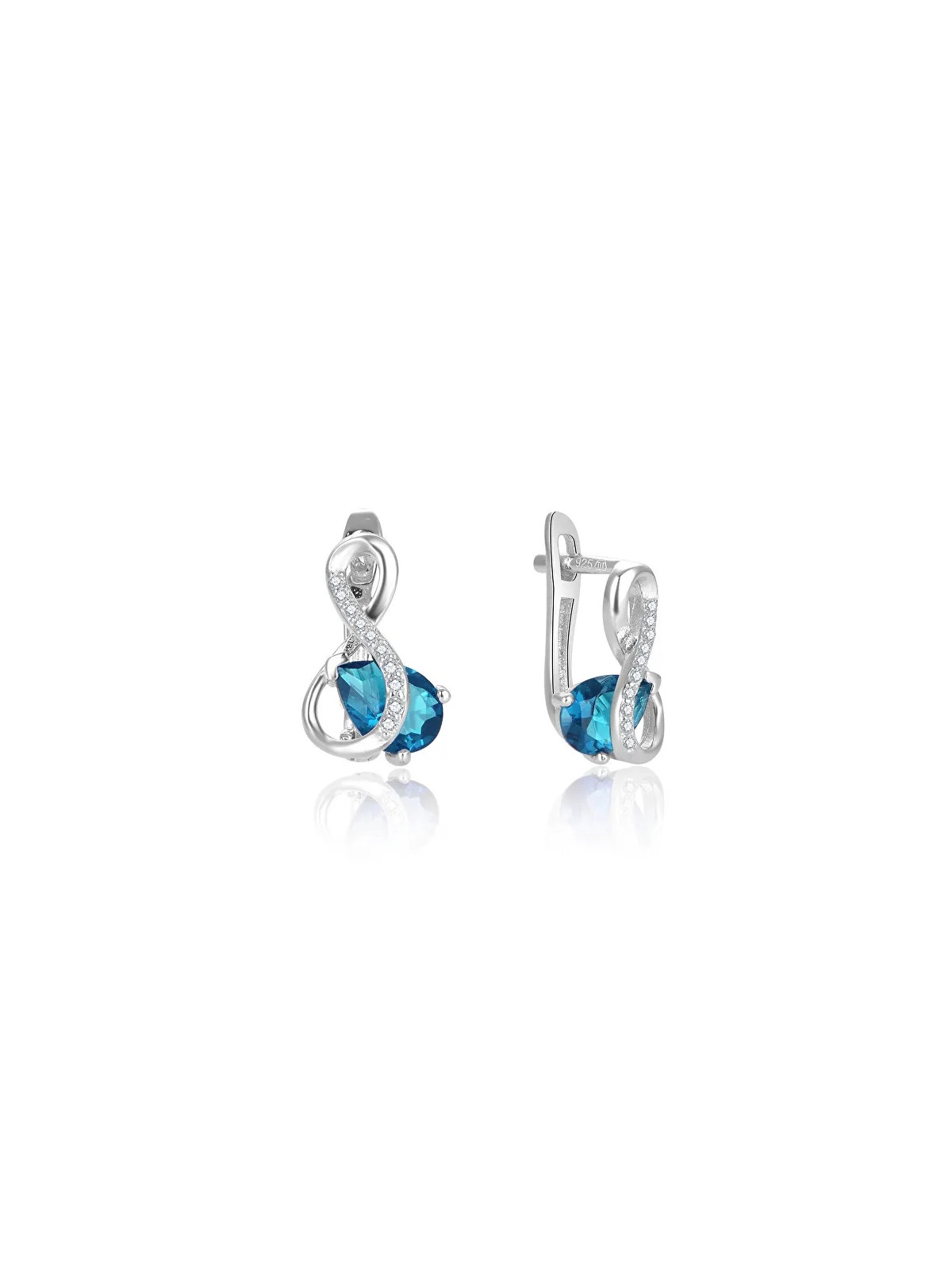 Beneto Orecchini in argento abbagliante con zircone turchese AGUC2692-T donna