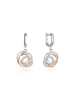 Beneto Orecchini bicolore moda con zirconi AGUP2689-RHR donna