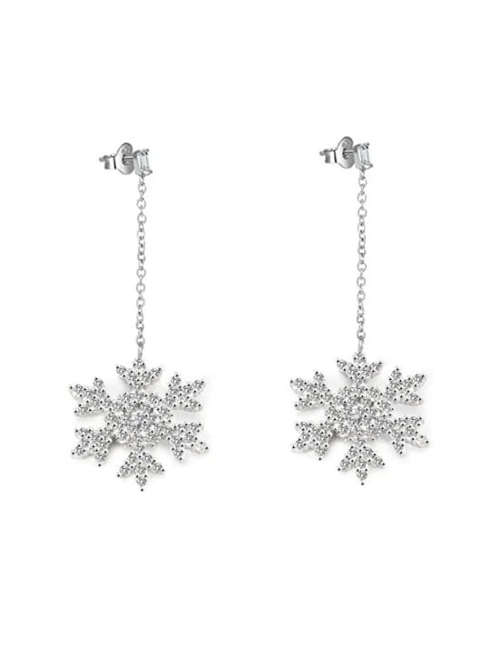 Beneto Orecchini in argento lucido Fiocchi di neve AGUP2753 donna