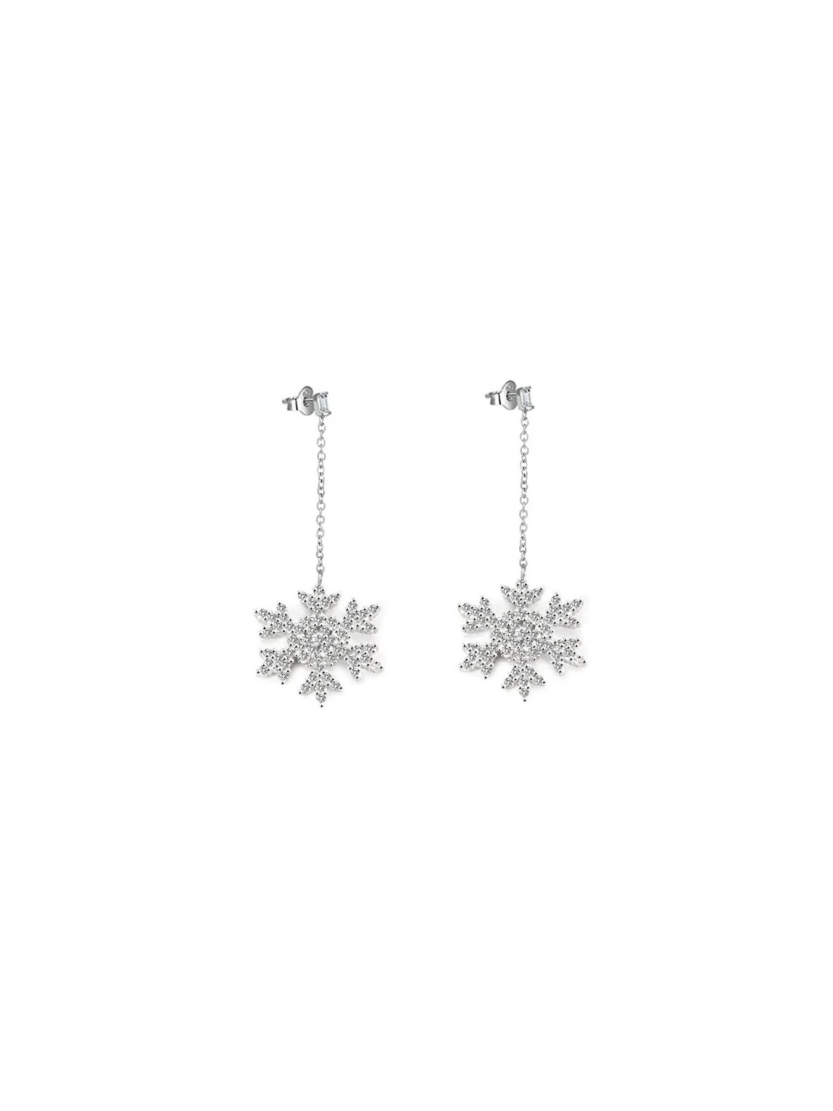 Beneto Orecchini in argento lucido Fiocchi di neve AGUP2753 donna