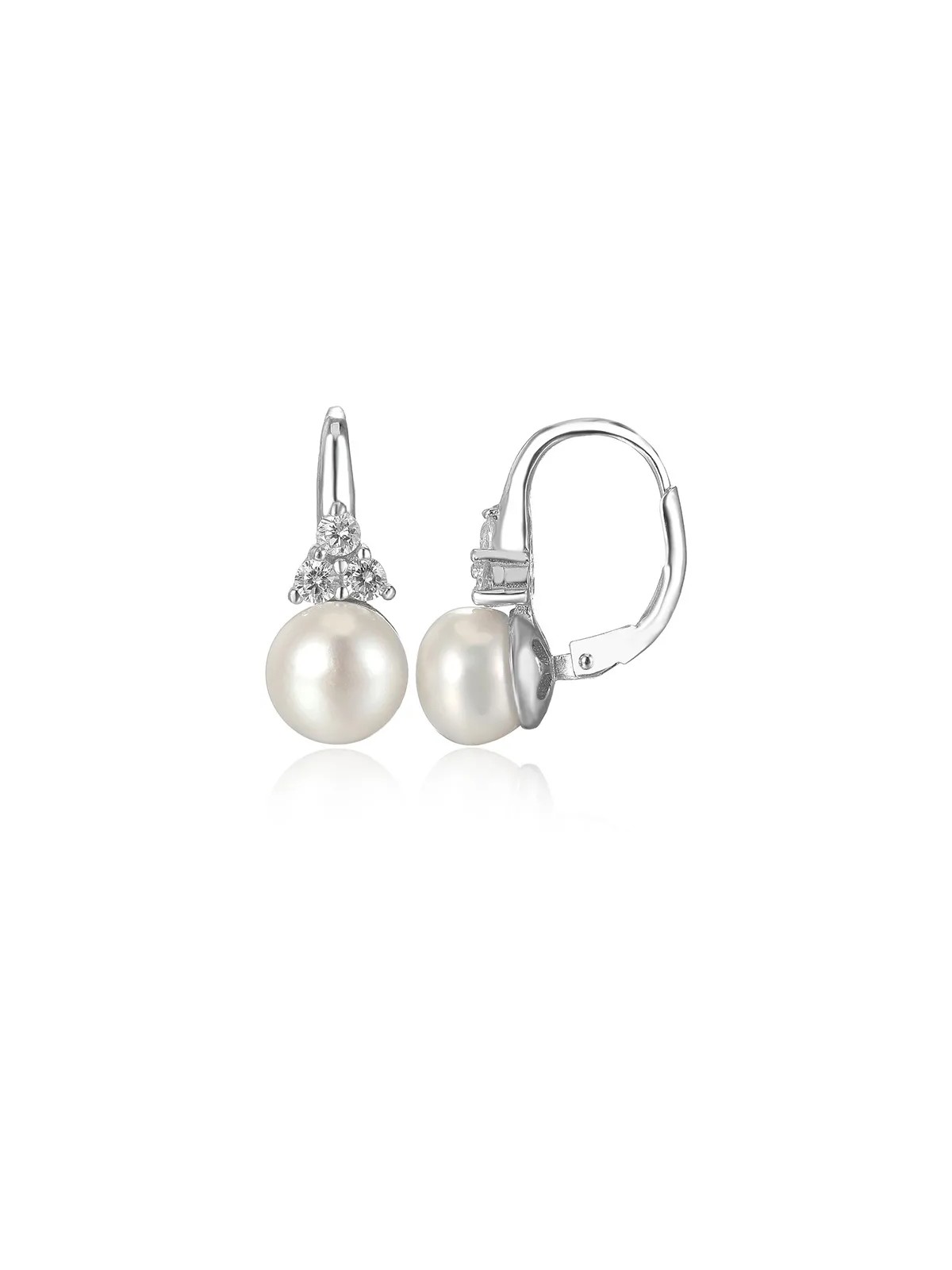 Beneto Orecchini di lusso in argento con vera perla d'acqua dolce AGUC2251P - Diametro: 0.8 cm donna
