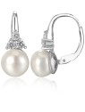 Beneto Orecchini di lusso in argento con vera perla d'acqua dolce AGUC2251P - Diametro: 0.8 cm donna