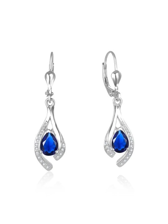 Beneto Splendidi orecchini in argento con zirconi blu scuro AGUC2693-DB donna
