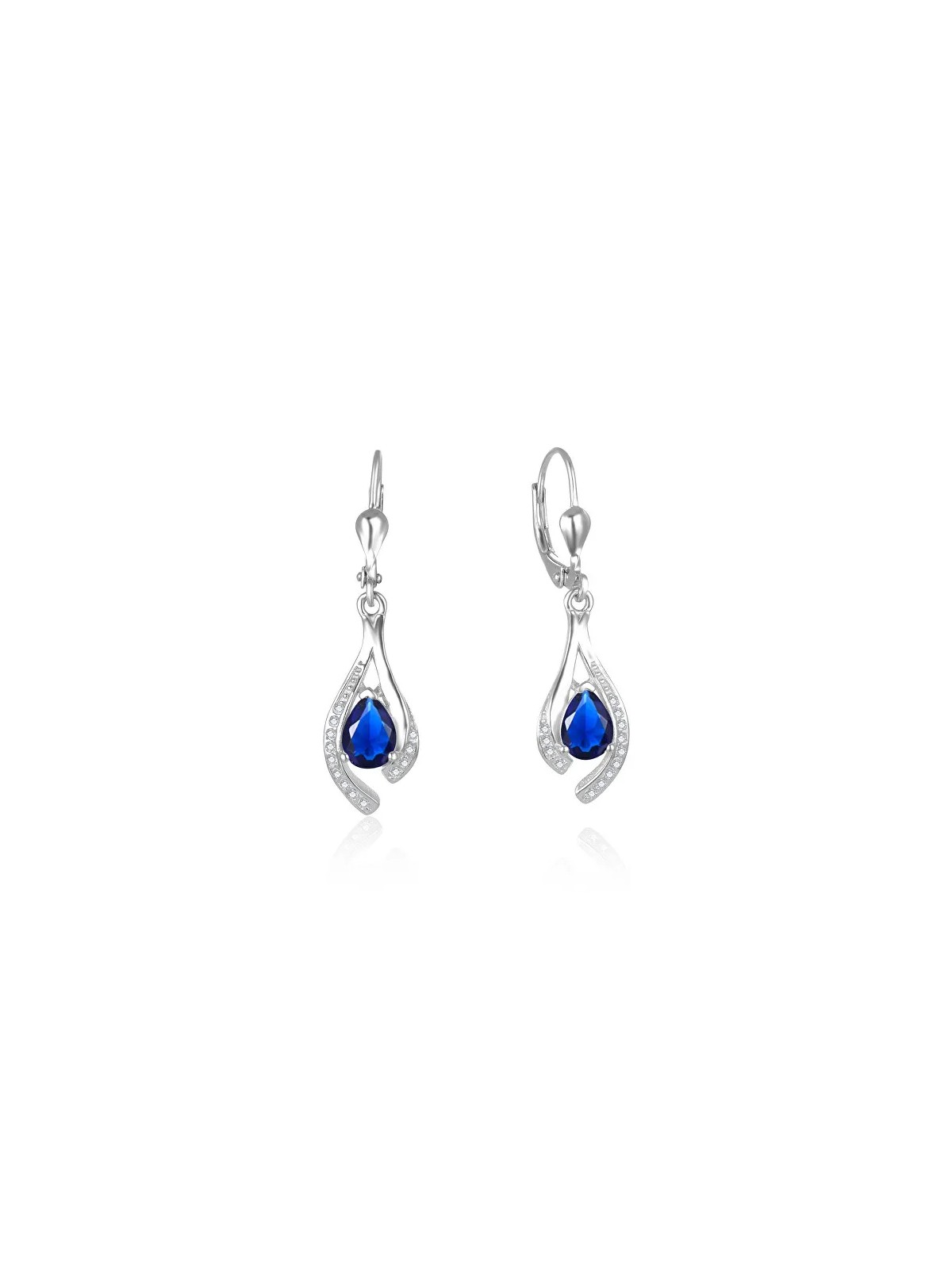 Beneto Splendidi orecchini in argento con zirconi blu scuro AGUC2693-DB donna