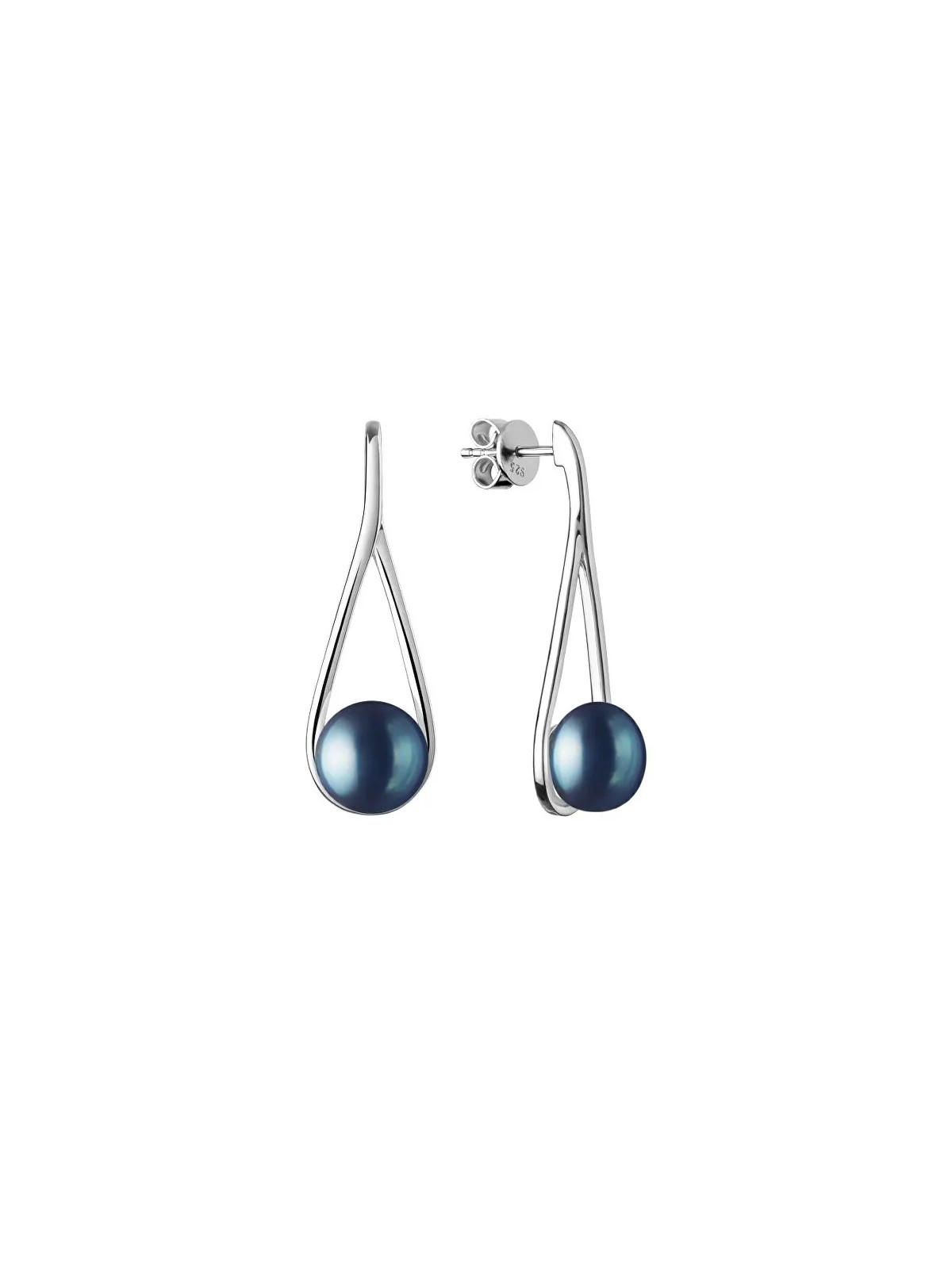 Silvego Orecchini di lusso in argento con vera perla nera GRP20222EB donna