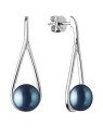Silvego Orecchini di lusso in argento con vera perla nera GRP20222EB donna