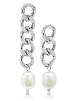 Troli Orecchini asimmetrici in acciaio con perle barocche VAAXF344S donna
