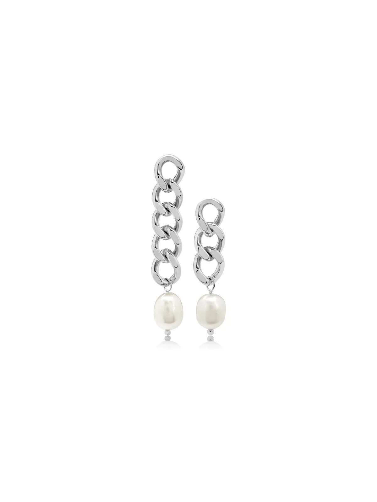 Troli Orecchini asimmetrici in acciaio con perle barocche VAAXF344S donna