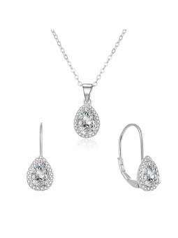 Beneto Parure di gioielli in argento con zirconi AGSET194R (collana, orecchini) donna