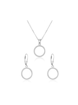 Beneto Parure di gioielli in argento e a forma di cerchio AGSET66RL (collana, orecchini) donna